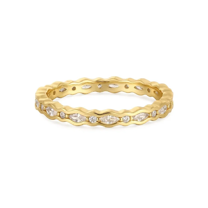 Women’s luxury gold rings-Multi Shaped Cz Stone Ring