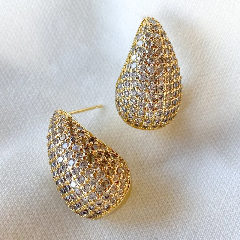 Women’s handmade earrings-Kinsey Designs | Alice Pave Gold Tone Raindrop Earrings