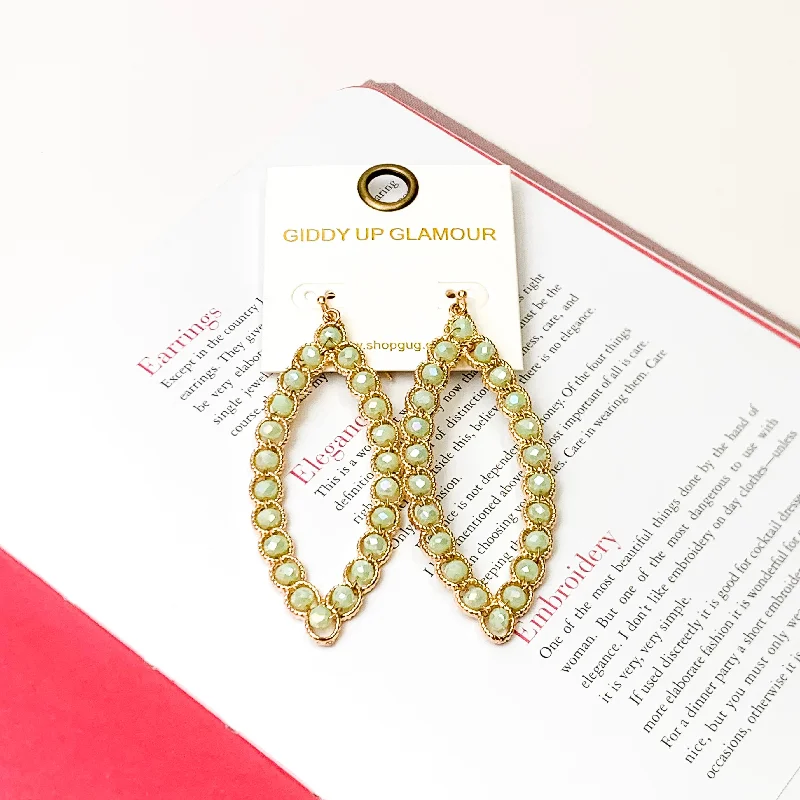 Women’s luxury statement earrings-Green Mint Mirage Ellipse Earrings