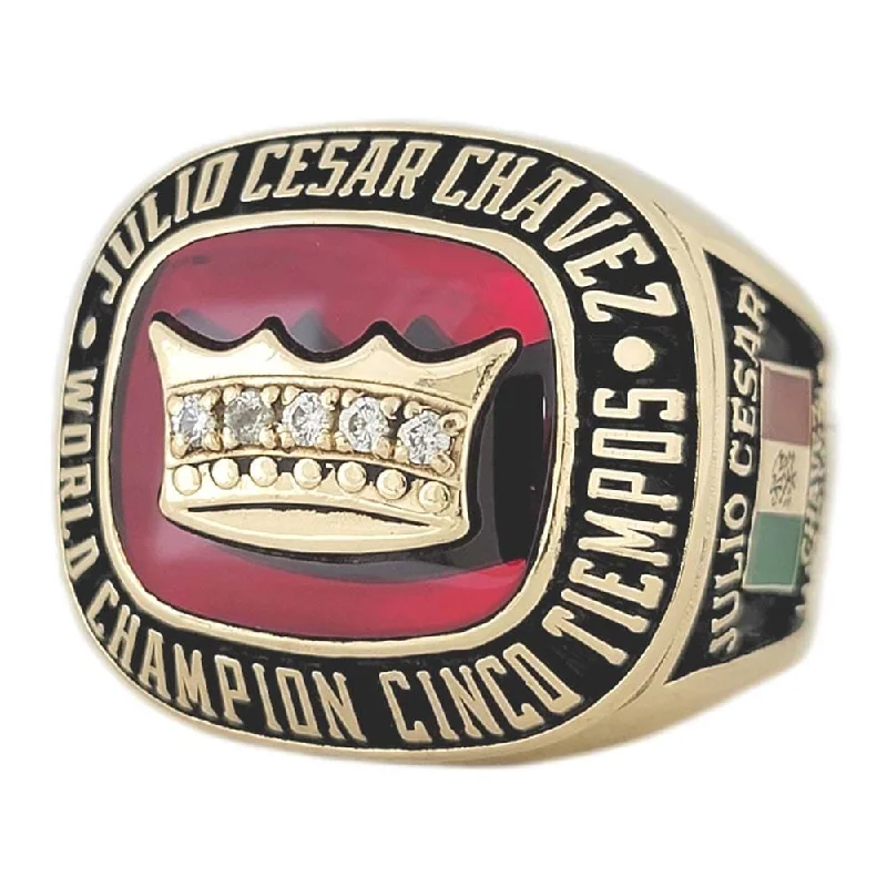 Women’s chunky rings-Julio Caesar Chavez 5 Time World Champion Ring