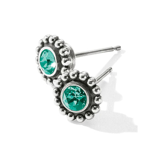 Women’s multi-color earrings-Brighton | Silver Tone Twinkle Mini Post Earrings in Emerald