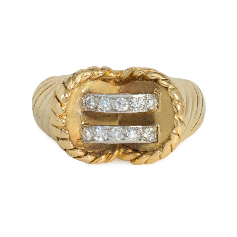 Women’s bold rings-1950s Cartier, Paris gold and diamond corset ring