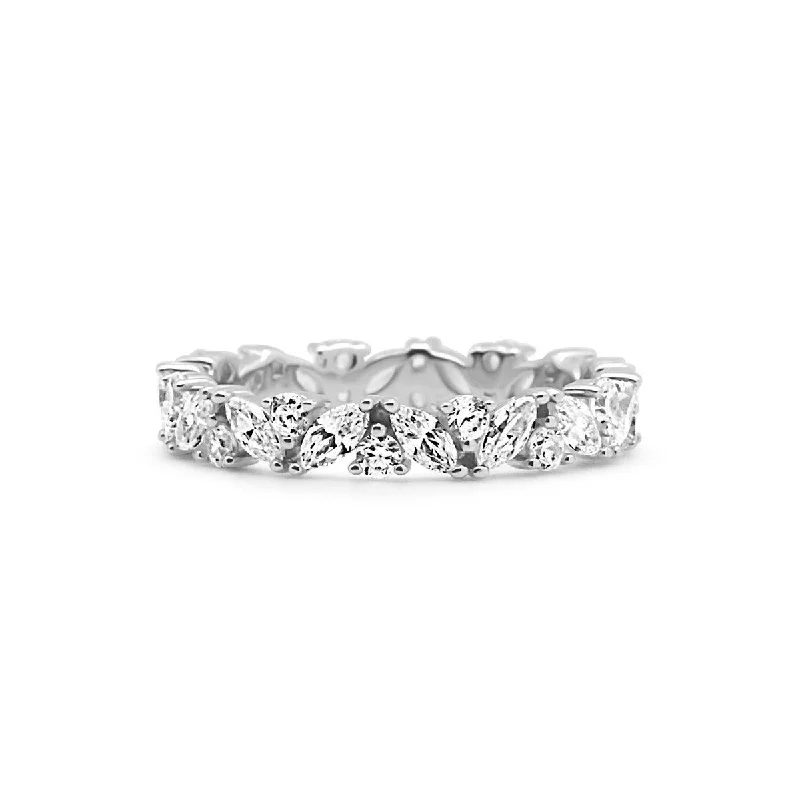 Women’s heart-shaped rings-To the 9's Cluster Eternity Ring