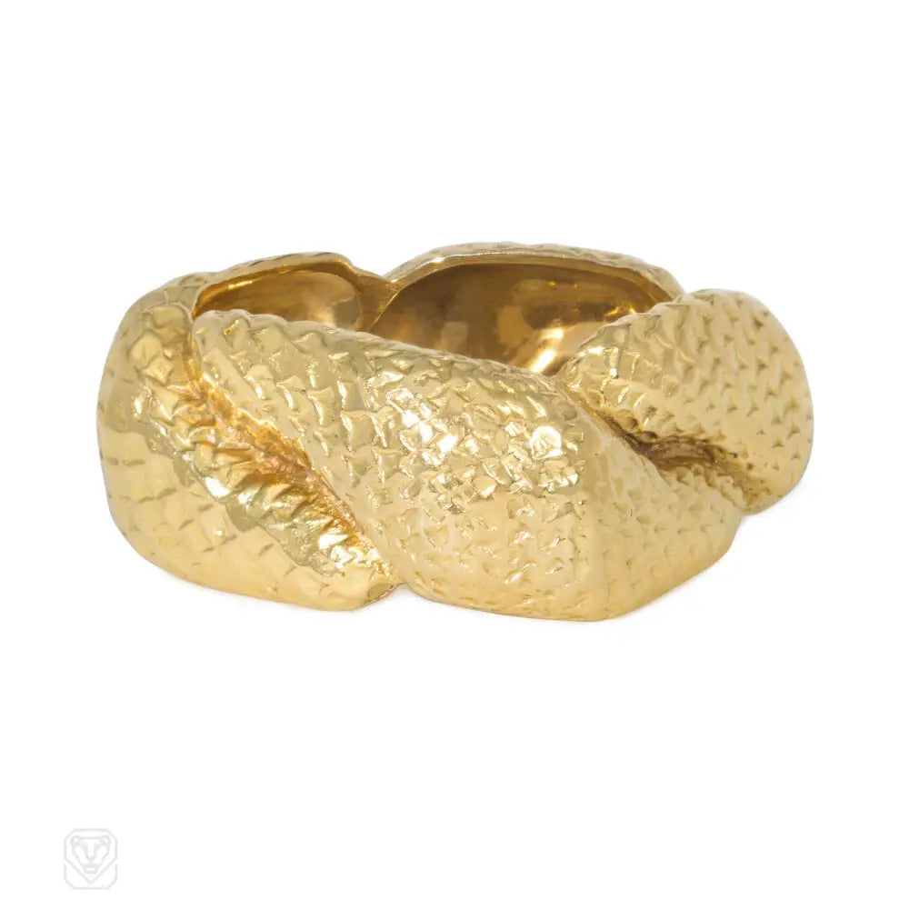 Women’s halo rings-Tiffany & Co. gold snakeskin ring