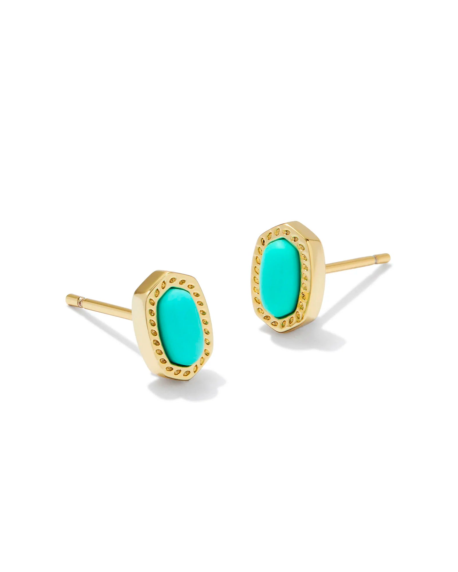 Women’s floral earrings-Kendra Scott | Mini Ellie Gold Stud Earrings in Mint Magnesite