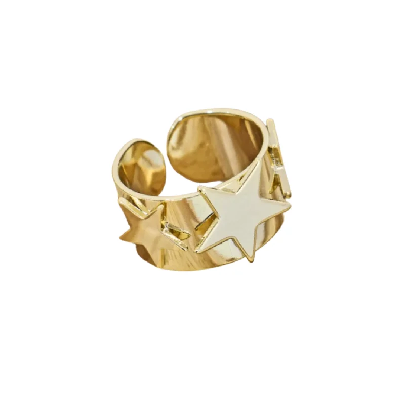 Women’s open rings-Thick Star Ring