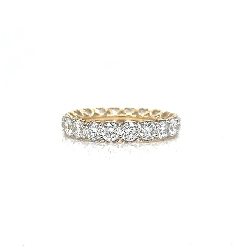 Women’s stackable gemstone rings-Round-Cut Lab Diamond Eternity Ring