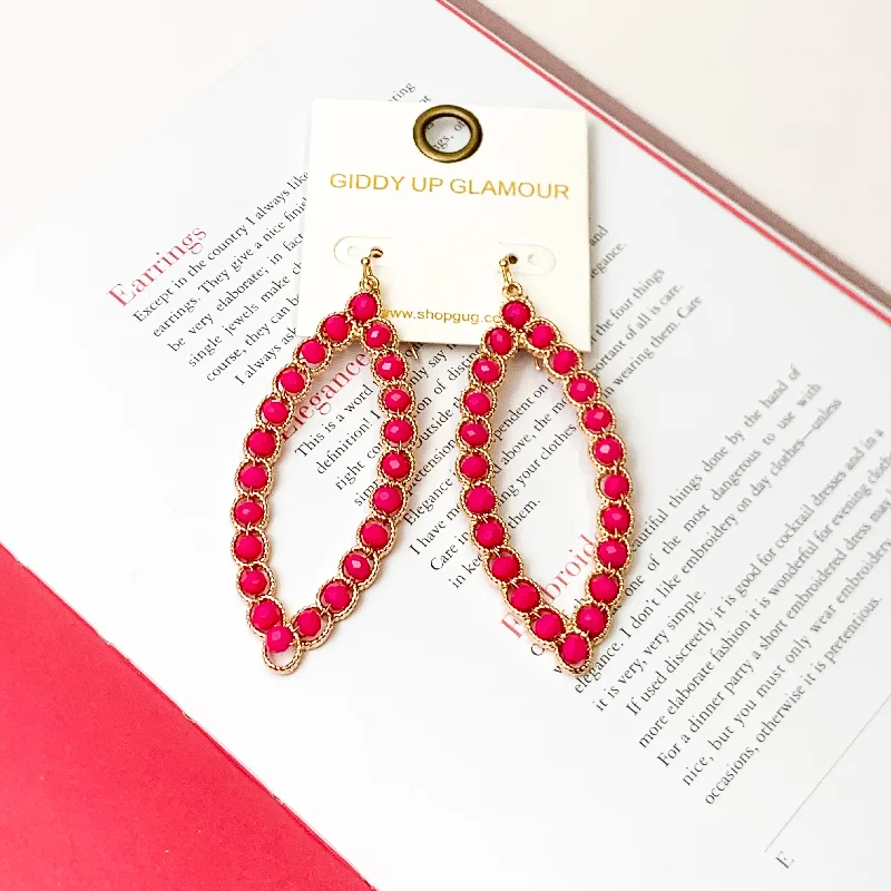 Women’s classic hoop earrings-Hot Pink Mirage Ellipse Earrings