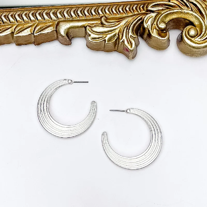 Women’s personalized gold earrings-Livin' Life Silver Tone Large Hoop Earrings