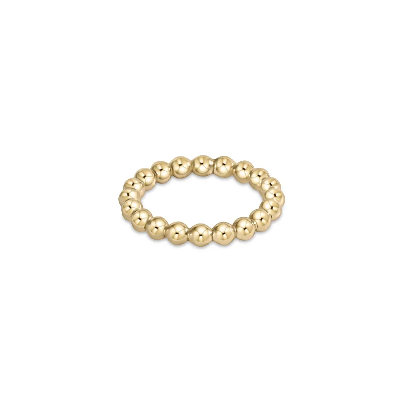 Women’s luxury gold rings-classic gold 3mm bead ring