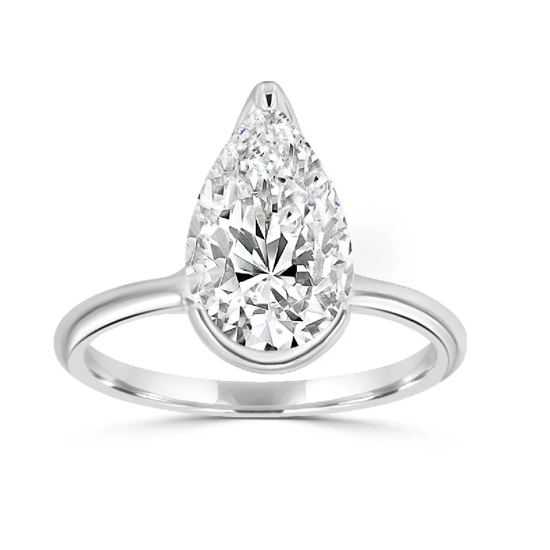 Women’s fancy rings-Half Bezel Solitaire Ring