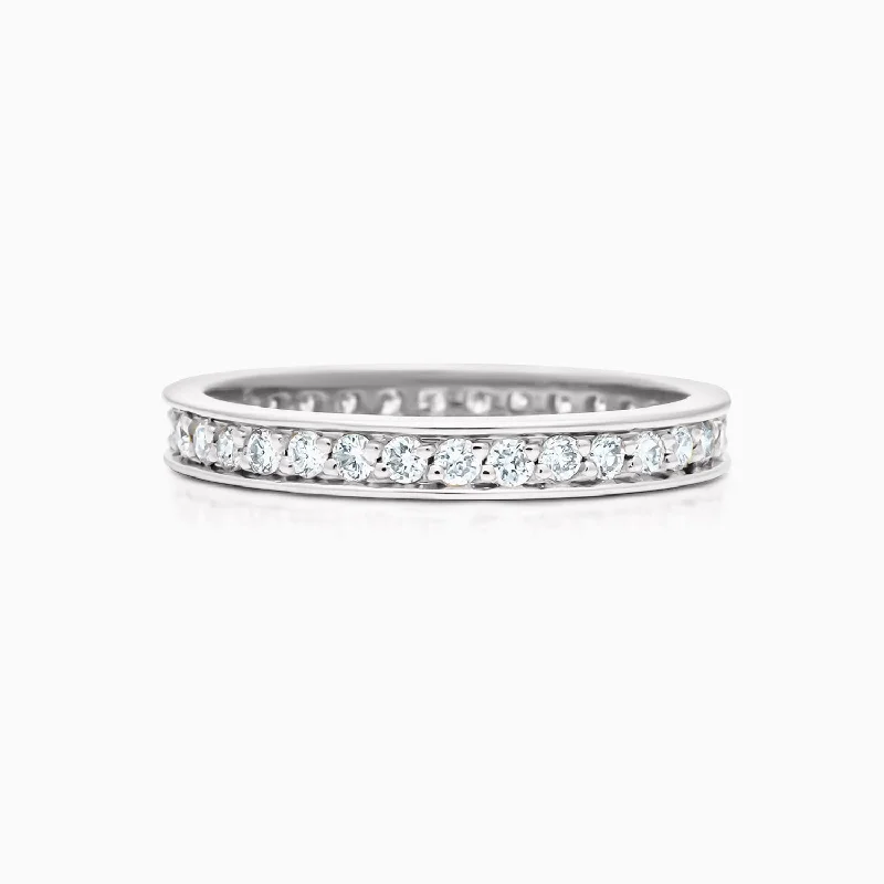 Women’s engraved rings-Bright Cut Eternity Ring