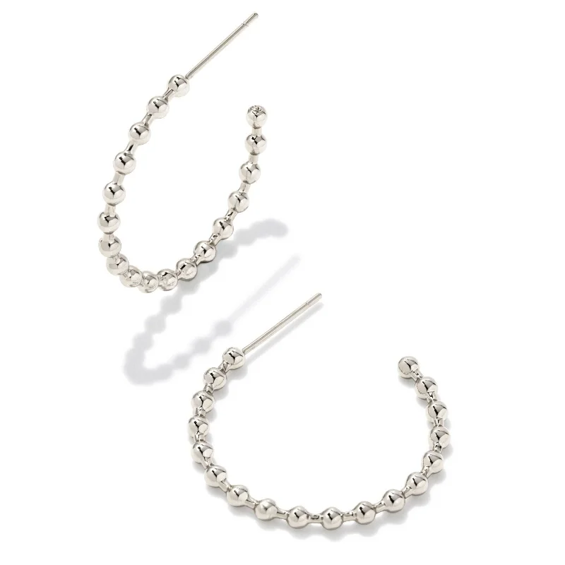 Women’s multi-stone earrings-Kendra Scott | Oliver Silver Hoop Earrings