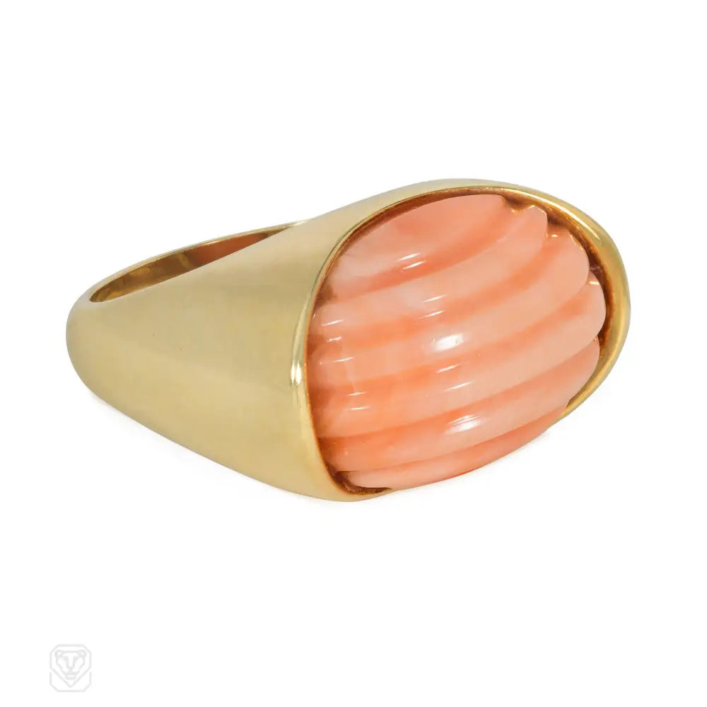 Women’s wedding rings-Tiffany bombé coral and gold ring