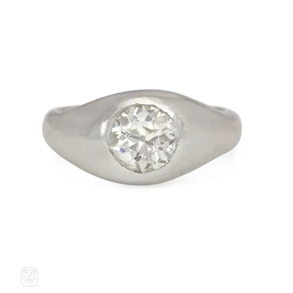 Women’s engagement rings-Art Deco diamond and platinum gypsy ring