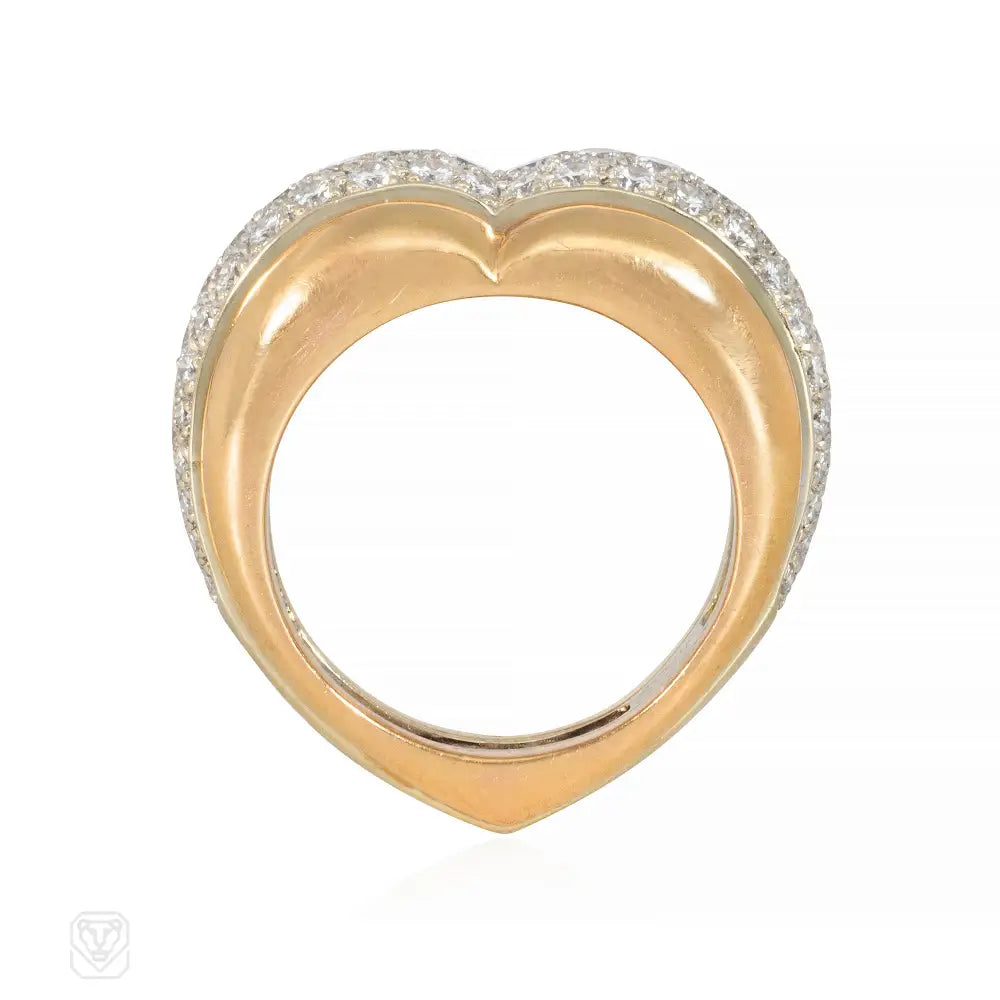 Women’s promise rings-Cartier Paris limited edition gold and diamond heart ring