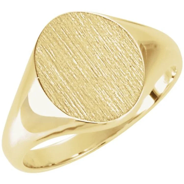 Women’s bold rings-14K Yellow Oval Signet Ring