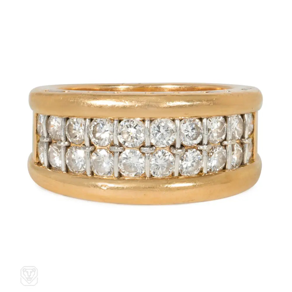 Women’s matching rings-Cartier, Paris gold and diamond band ring