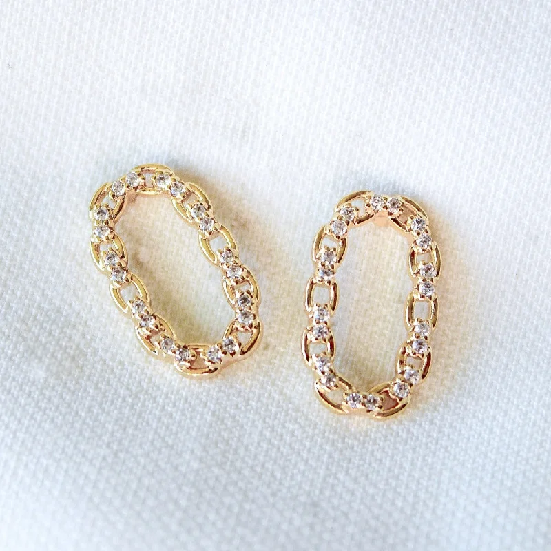 Women’s minimalist earrings-Kinsey Designs | Everly Gold Tone Post Earrings with CZ Crystal Accents