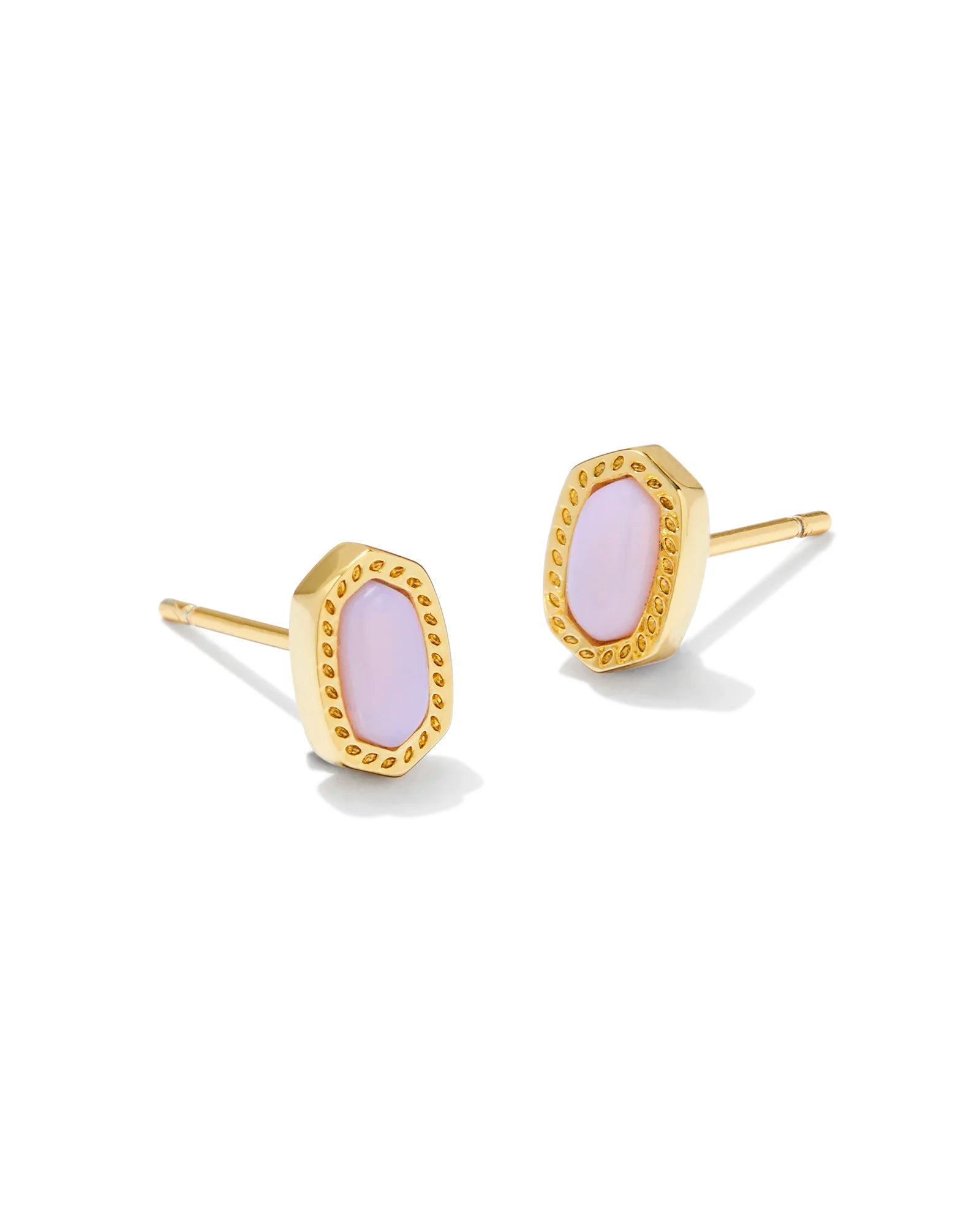 Women’s delicate earrings-Kendra Scott | Mini Ellie Gold Stud Earrings in Pink Opalite Crystal