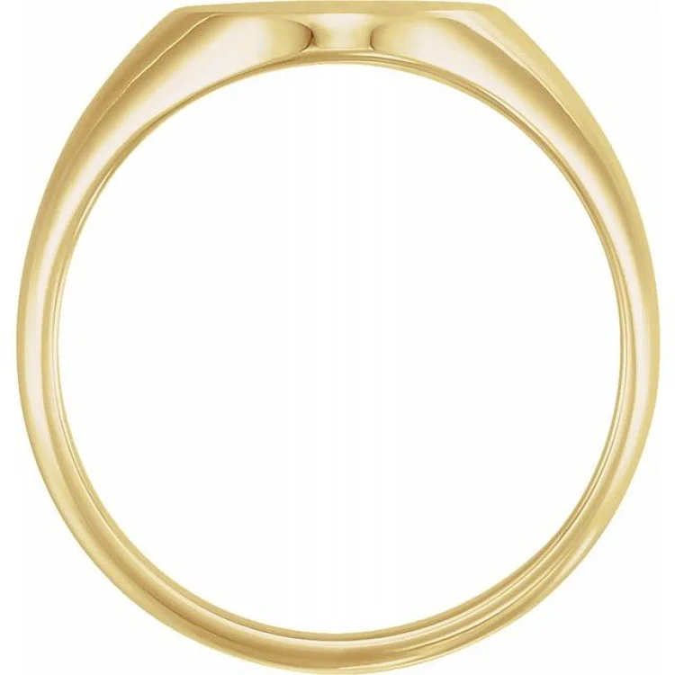 Women’s fashion rings-14K Yellow Oval Signet Ring