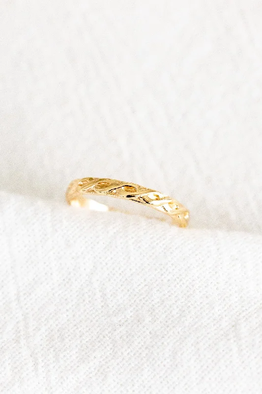 Women’s luxury gold rings-Woven Ring