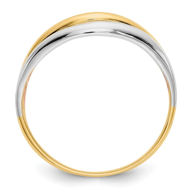 Women’s anniversary rings-14K Tri-Color Open Fancy Ring