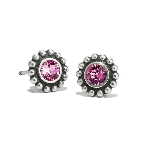 Women’s colorful gemstone earrings-Brighton | Silver Tone Twinkle Mini Post Earrings in Rose