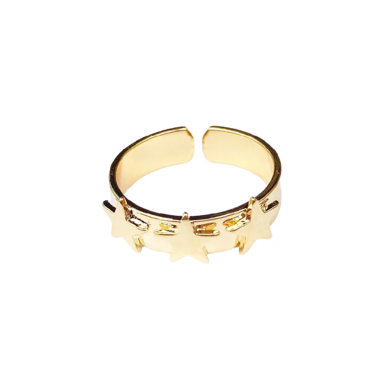 Women’s signet rings-Triple Star Ring