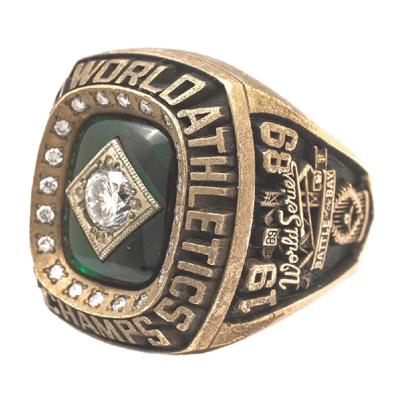 Women’s rose gold rings-1989 Oakland A's World Series Ring