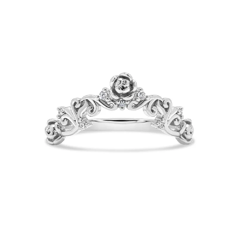 Women’s square rings-Rose Filigree Contour Ring