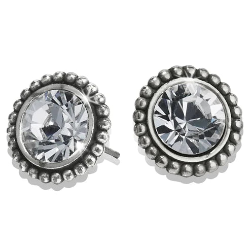 Women’s silver stud earrings-Brighton | Silver Tone Twinkle Large Post Earrings in Clear Crystal