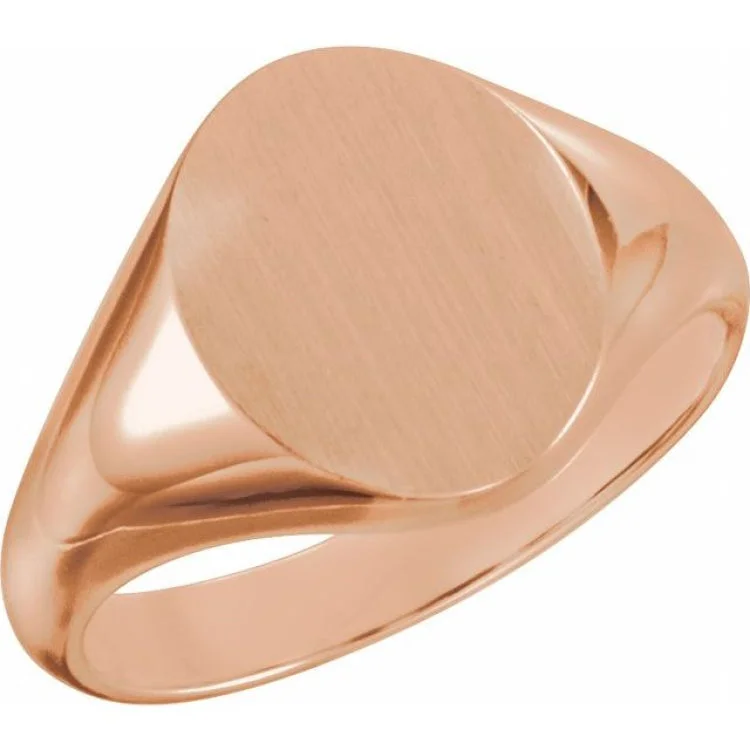 Women’s wedding rings set-14K Rose Oval Signet Ring