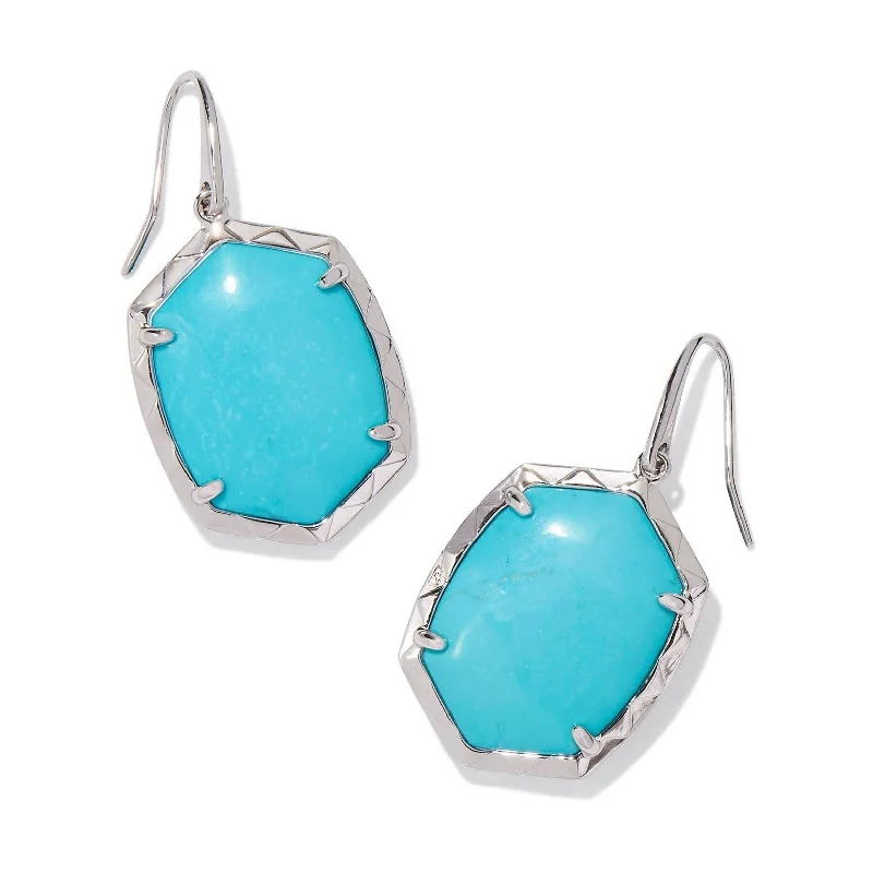 Women’s vintage earrings-Kendra Scott | Daphne Silver Drop Earrings in Variegated Turquoise Magnesite