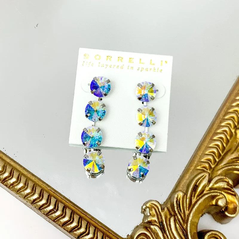 Women’s dangling earrings-Sorrelli | Mara Statement Earrings in Palladium Silver Tone with Aurora Borealis Crystals