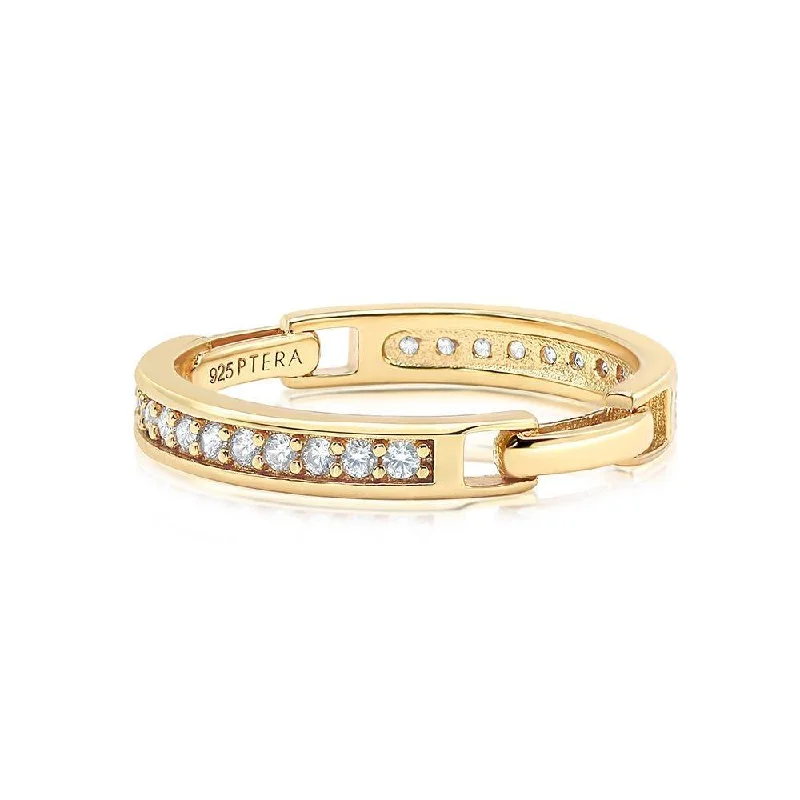 Women’s signet rings-Banded Link Ring