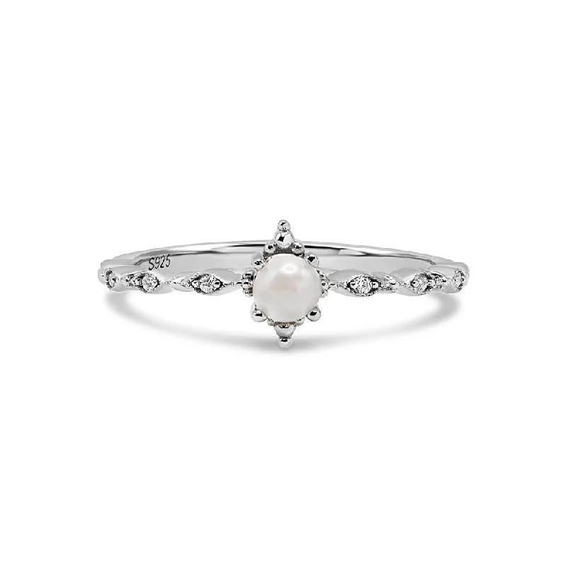 Women’s adjustable diamond rings-Pearl Regali Ring