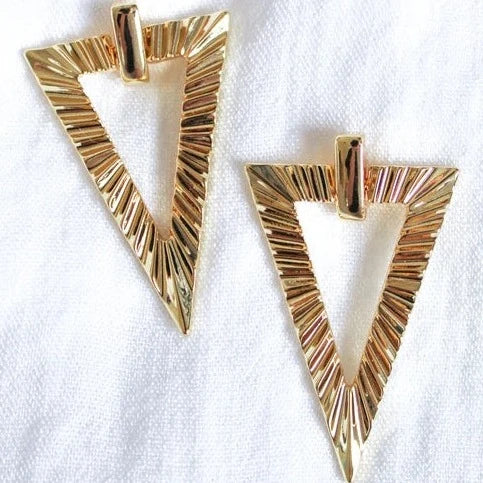 Women’s luxury earrings-Kinsey Designs | Colin Gold Tone Triangular Earrings