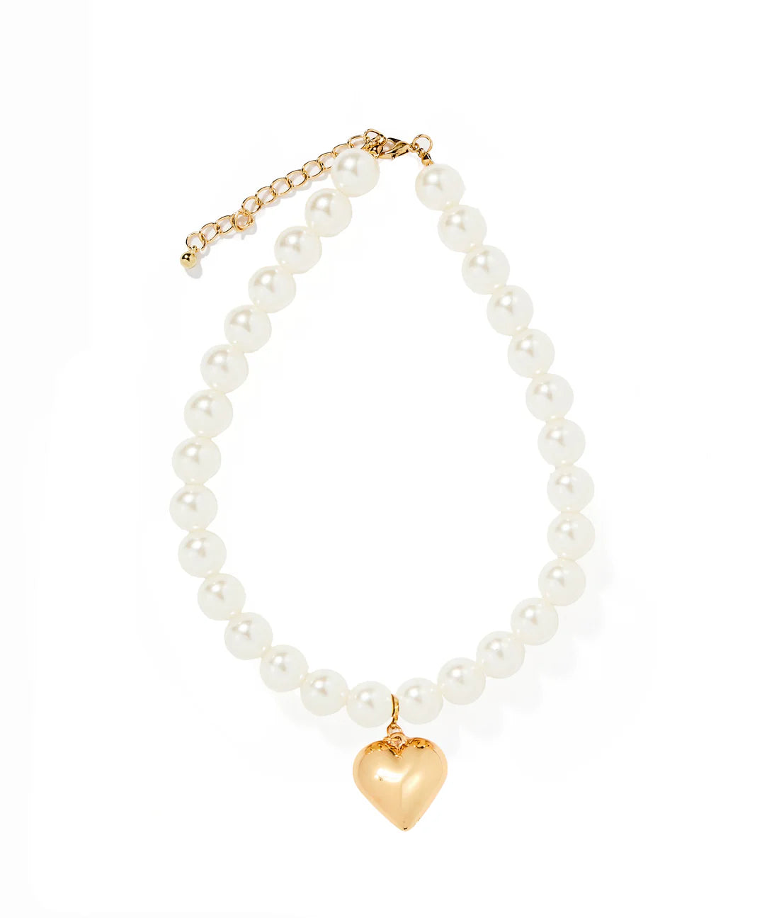 Women’s luxury gold earrings-Linny Co | Sabrina Pearl Necklace with Gold Heart Pendant