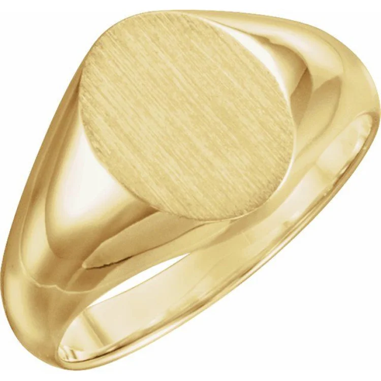 Women’s wedding set rings-14K Yellow Oval Signet Ring