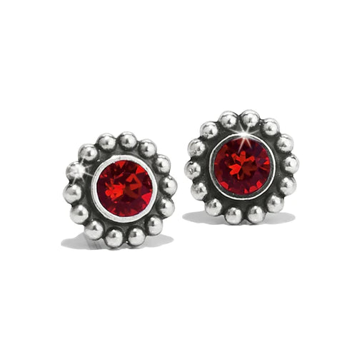 Women’s stylish hoop earrings-Brighton | Silver Tone Twinkle Mini Post Earrings in Ruby