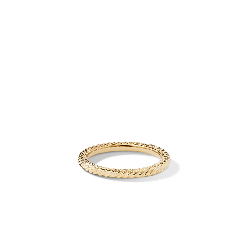 Women’s minimalist rings-Cable Collectibles® Stack Ring in 18K Yellow Gold\, 2mm