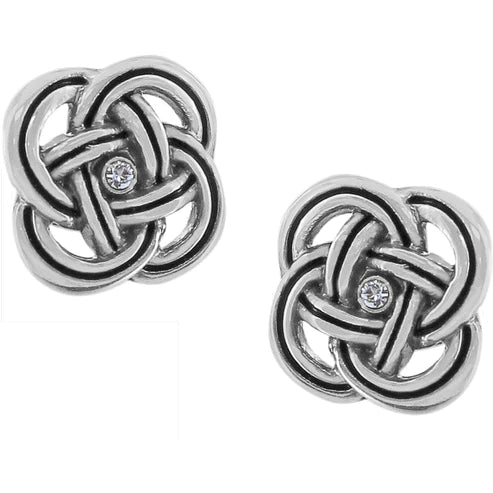 Women’s custom-designed earrings-Brighton | Interlok Mini Post Stud Earrings in Silver Tone