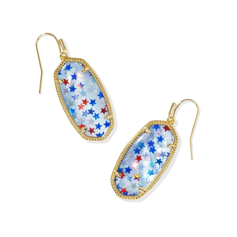 Women’s stylish hoop earrings-Kendra Scott | Elle Drop Earrings in Red, White, and Blue Star Illusion