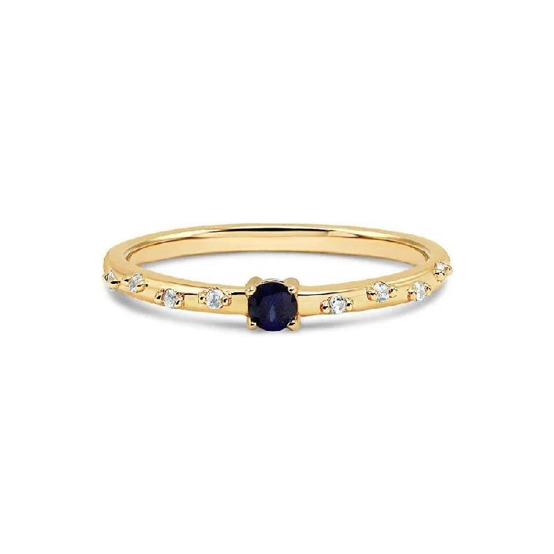 Women’s gemstone solitaire rings-Dainty Birthstone Ring