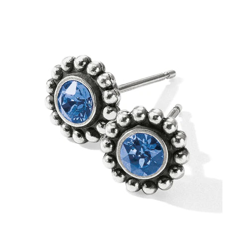 Women’s emerald earrings-Brighton | Silver Tone Twinkle Mini Post Earrings in Sapphire