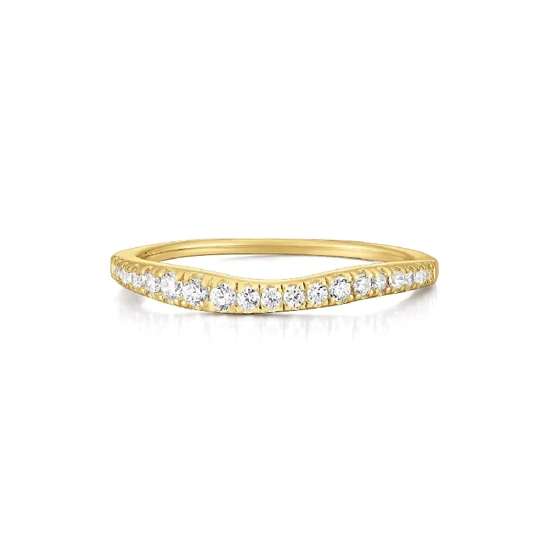 Women’s vintage-inspired rings-Cz Wavy Ring