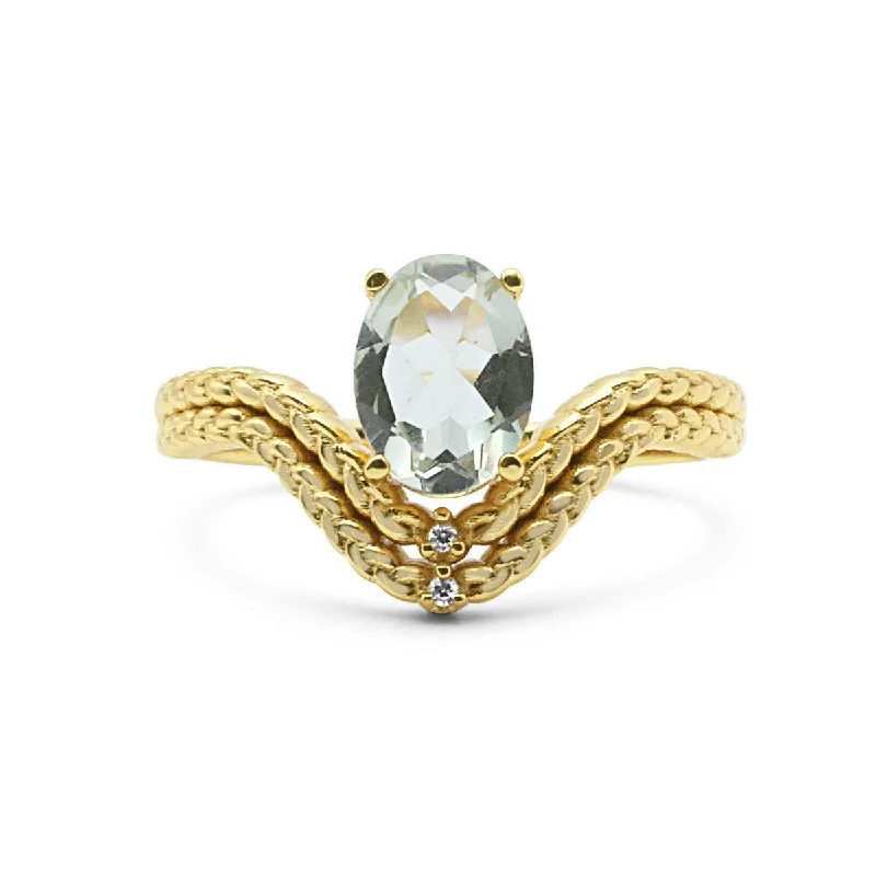 Women’s fashion statement rings-Atlantis Green Amethyst Ring