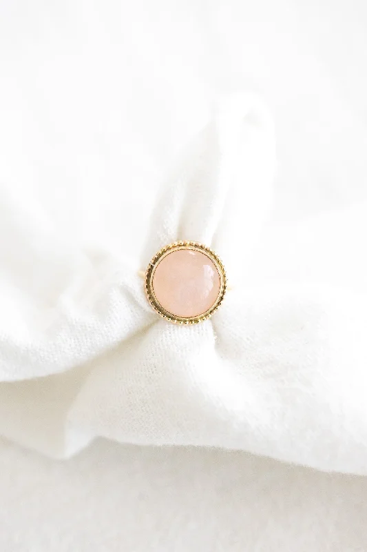 Women’s square rings-Sample Sale - Large Rose Quartz Ring 4.75