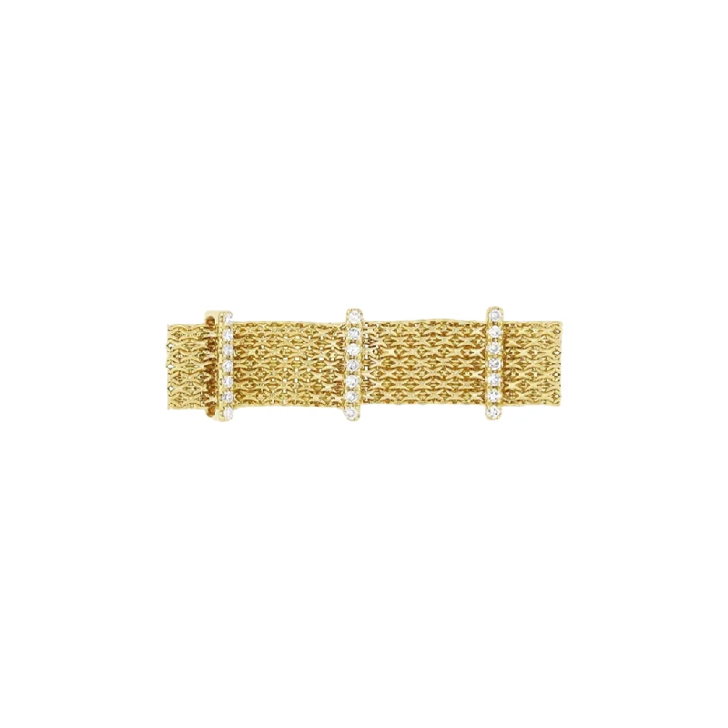 Women’s multi-stone rings-Diamond Bar Mesh Ring